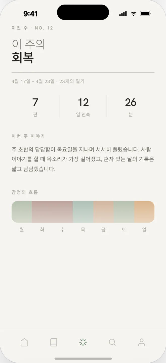 주간 다이제스트 화면